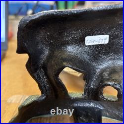 Vintage Cast Iron Buffalo Heavy Doorstop Animal Figure Decorative 5 x 6.5 inches