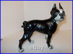 Vintage Cast Iron Bulldog Boston Terrier Dog Doorstop