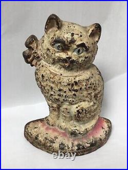 Vintage Cast Iron Cat Door Stop 7.5