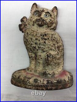 Vintage Cast Iron Cat Door Stop 7.5