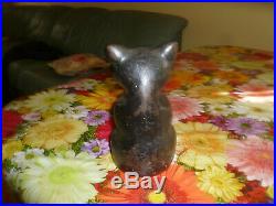 Vintage Cast Iron Cat Hubley Door Stop Smooth Finish Statue 7 tall