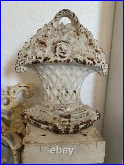 Vintage Cast Iron Chippy Paint Architectural Door Stop French Country Shabby
