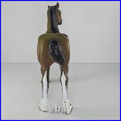 Vintage Cast Iron Clydesdale Draft Horse Door Stop Heavy Hand Painted