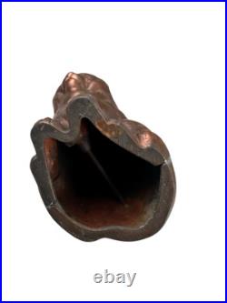 Vintage Cast Iron Copper Wash Sitting Sleeping Cat Door Stop