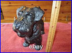 Vintage Cast Iron Dog Statue figure Doorstop 13 Schnauzer or Scottie terrier