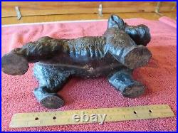 Vintage Cast Iron Dog Statue figure Doorstop 13 Schnauzer or Scottie terrier