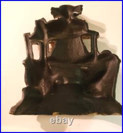 Vintage Cast Iron Door Stop Scene Is Girl Standing at Fence With Farm Animals Vintage Cast Iron Door Stop Scene Is Girl Standing at Fence With Farm Animals