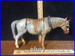 Vintage Cast Iron Doorstop Dapple Gray Old Timer Work Horse Harness Breyer Repro
