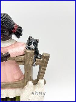 Vintage Cast Iron Doorstop Girl Standing at Fence Farm Animals Americana Vintage Cast Iron Doorstop Girl Standing at Fence Farm Animals Americana