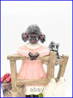 Vintage Cast Iron Doorstop Girl Standing at Fence Farm Animals Americana Vintage Cast Iron Doorstop Girl Standing at Fence Farm Animals Americana