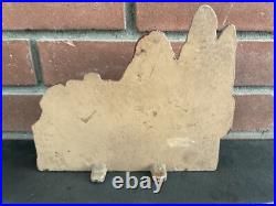 Vintage Cast Iron Doorstop Little Red Riding Hood Cottage-As Found