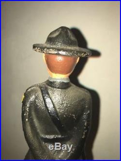 Vintage Cast Iron Doorstop Pennsylvania State Police Man