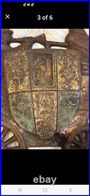 Vintage Cast Iron Doorstop Worcester & London Royal Mail Coach Nuydea