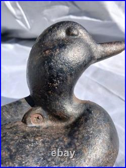 Vintage Cast Iron Duck Mallard Boot Scraper Doorstop 11 x 4 1/2