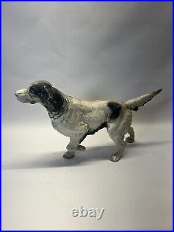 Vintage Cast Iron English Setter Pointer Hunting Dog Doorstop Folk Art