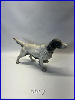 Vintage Cast Iron English Setter Pointer Hunting Dog Doorstop Folk Art