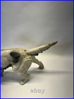 Vintage Cast Iron English Setter Pointer Hunting Dog Doorstop Folk Art