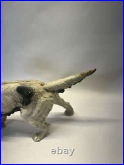Vintage Cast Iron English Setter Pointer Hunting Dog Doorstop Folk Art