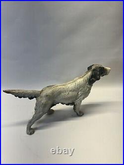Vintage Cast Iron English Setter Pointer Hunting Dog Doorstop Folk Art