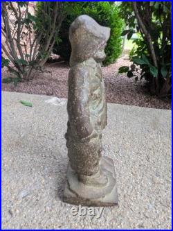Vintage Cast Iron Fisherman Figure Doorstop Nautical Decor 7 Inch Rustic Statue