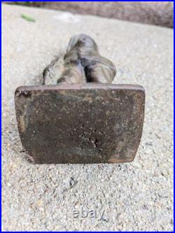 Vintage Cast Iron Fisherman Figure Doorstop Nautical Decor 7 Inch Rustic Statue