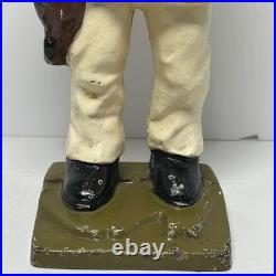 Vintage Cast Iron Fisherman Statue Old Salt Seaman Nautical Decor Door Stop