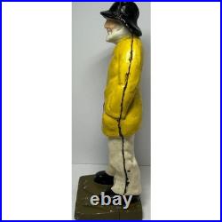 Vintage Cast Iron Fisherman Statue Old Salt Seaman Nautical Decor Door Stop