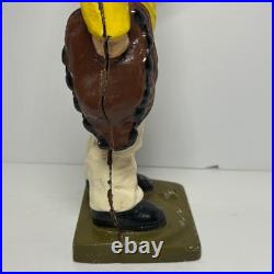 Vintage Cast Iron Fisherman Statue Old Salt Seaman Nautical Decor Door Stop