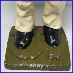 Vintage Cast Iron Fisherman Statue Old Salt Seaman Nautical Decor Door Stop