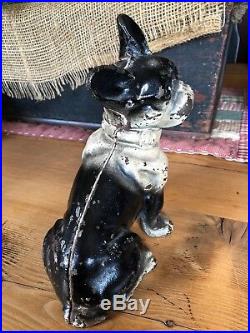Vintage Cast Iron French Bulldog Hubley Doorstop 7 3/4 inches tall