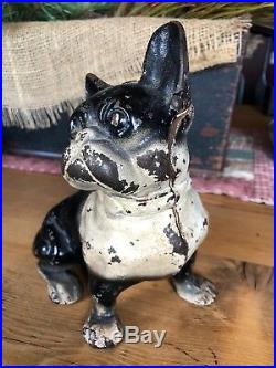 Vintage Cast Iron French Bulldog Hubley Doorstop 7 3/4 inches tall