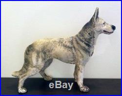 Vintage Cast Iron German Shepherd Dog 10 3/4 inches tall