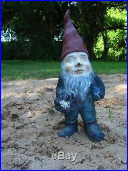 Vintage Cast Iron Gnome Doorstop 13 INCHES TALL 5.5 LBS