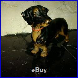 Vintage Cast Iron HUBLEY Doorstop DACHSHUND DOXIN Dog #326 Made in USA EX+ EUC