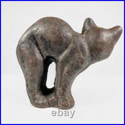 Vintage Cast Iron Halloween Cat Doorstop Paperweight Folk Art Possibly Hubley