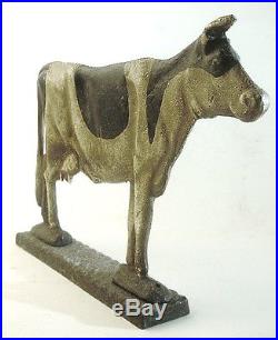 Vintage Cast Iron Holstein Dairy Cow Door Stop- Mid 1900's