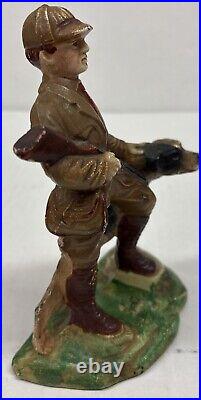 Vintage Cast Iron Hunter And Dog Doorstop