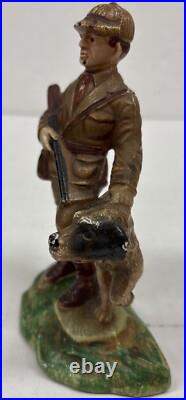 Vintage Cast Iron Hunter And Dog Doorstop