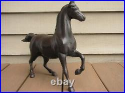 Vintage Cast Iron Large Prancing Horse Doorstop or Decorative Statue Sculpture