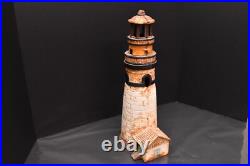 Vintage Cast Iron Lighthouse Door Stop 18 Candle Holder Lantern