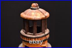Vintage Cast Iron Lighthouse Door Stop 18 Candle Holder Lantern