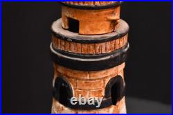 Vintage Cast Iron Lighthouse Door Stop 18 Candle Holder Lantern