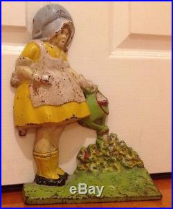 Vintage Cast Iron Mary Quite Contrary Door Stop
