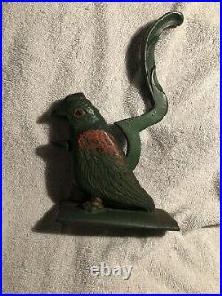 Vintage Cast Iron Parrot Nut Cracker With Original Paint