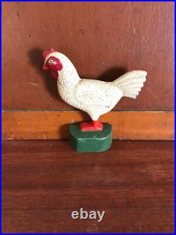 Vintage Cast Iron Rooster Door Stop 8 1/2 Tall Farmhouse Decor Country Home