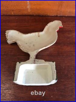 Vintage Cast Iron Rooster Door Stop 8 1/2 Tall Farmhouse Decor Country Home