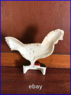 Vintage Cast Iron Rooster Door Stop 8 1/2 Tall Farmhouse Decor Country Home