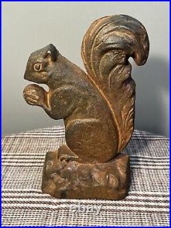 Vintage Cast Iron Squirrel 8 Doorstop