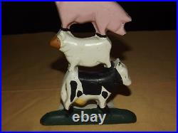 Vintage Cow Sheep Pig Duck Rooster Hand Painted Cast Iron Metal Door Stop Vintage Cow Sheep Pig Duck Rooster Hand Painted Cast Iron Metal Door Stop