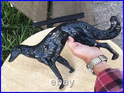 Vintage Early 1900's Large Cast Iron Wolf Hound Greyhound Doorstop Statue